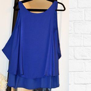 NWT! BCBGMaxazria Satin bright blue tank top